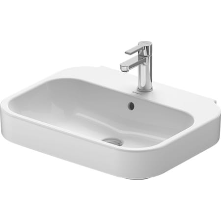 Washbasin 23 Happy D.2 W/Overflow+FaucetDeck, 3 Holes Wh
